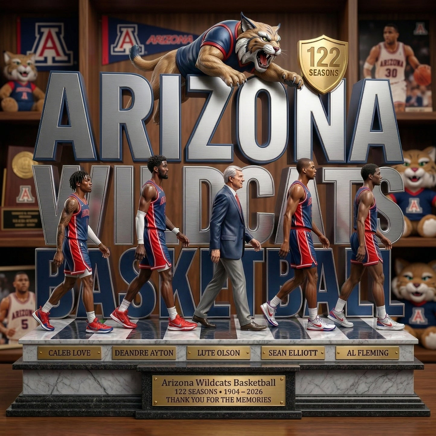 Arizona Basketball Team - Acrylic Plaque Classic Fan Gift
