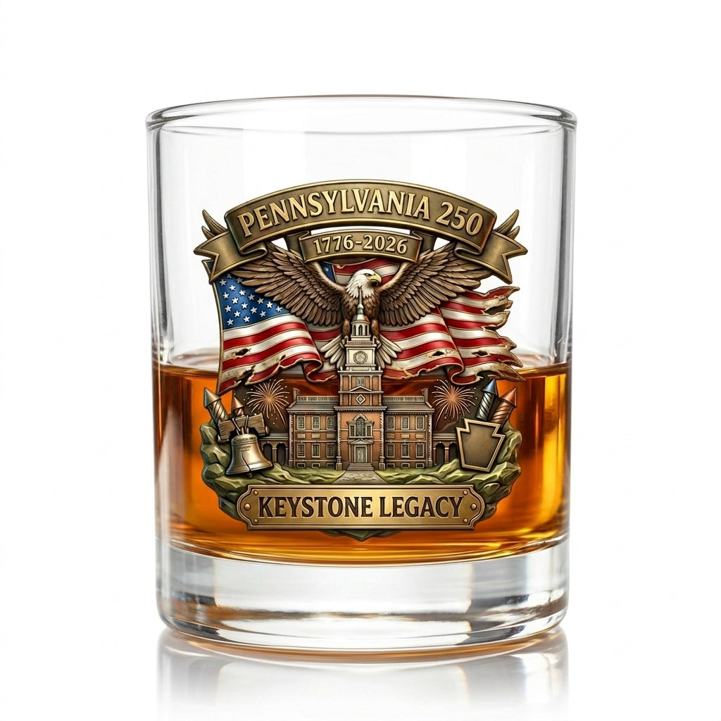 United States 250th Anniversary Whiskey Glass - Pennsylvania