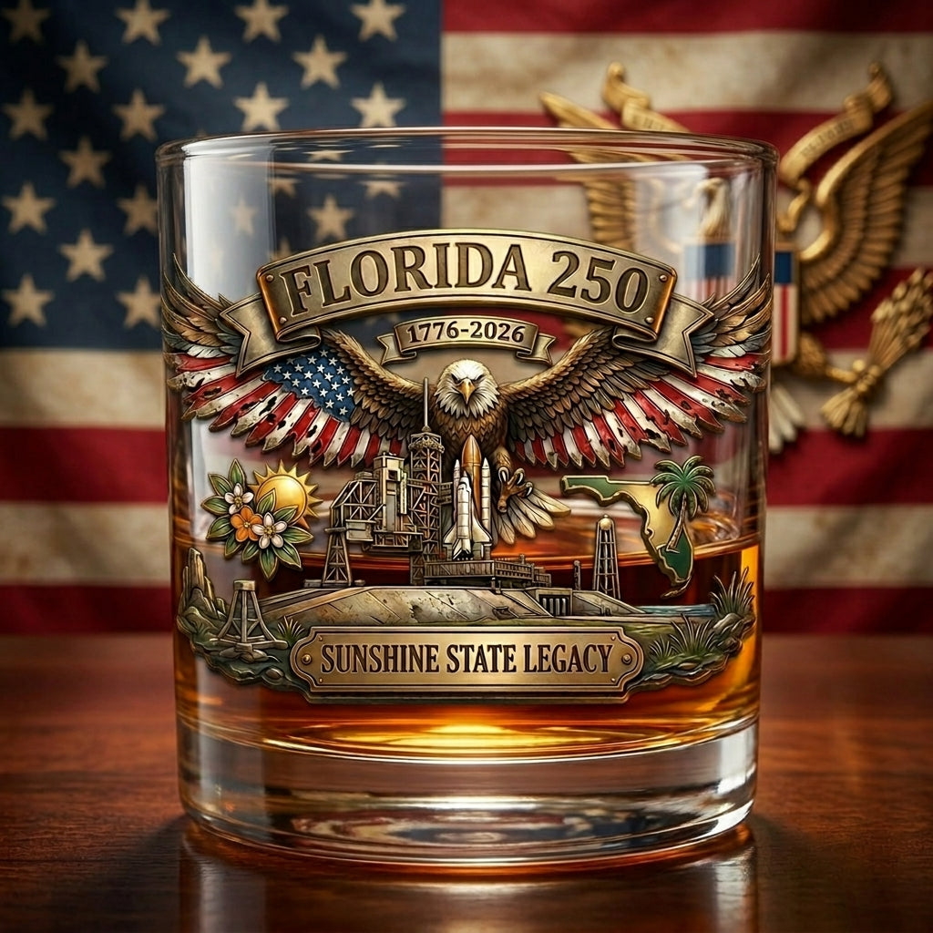 United States 250th Anniversary Whiskey Glass - Florida