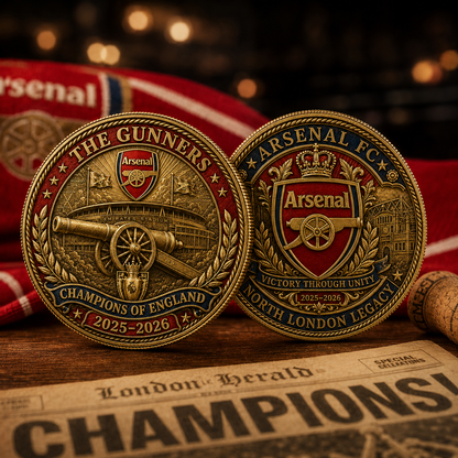 The Gunners Victory Medal Anniversary Coin - NORTH LONDON ROARS AGAIN