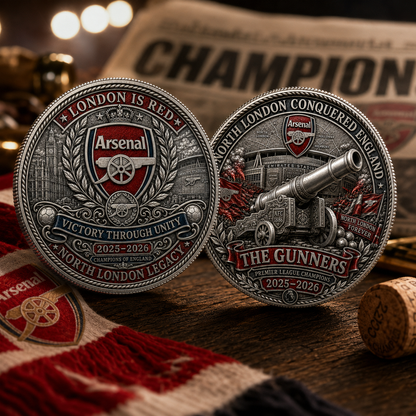 The Gunners Victory Medal Anniversary Coin - NORTH LONDON ROARS AGAIN