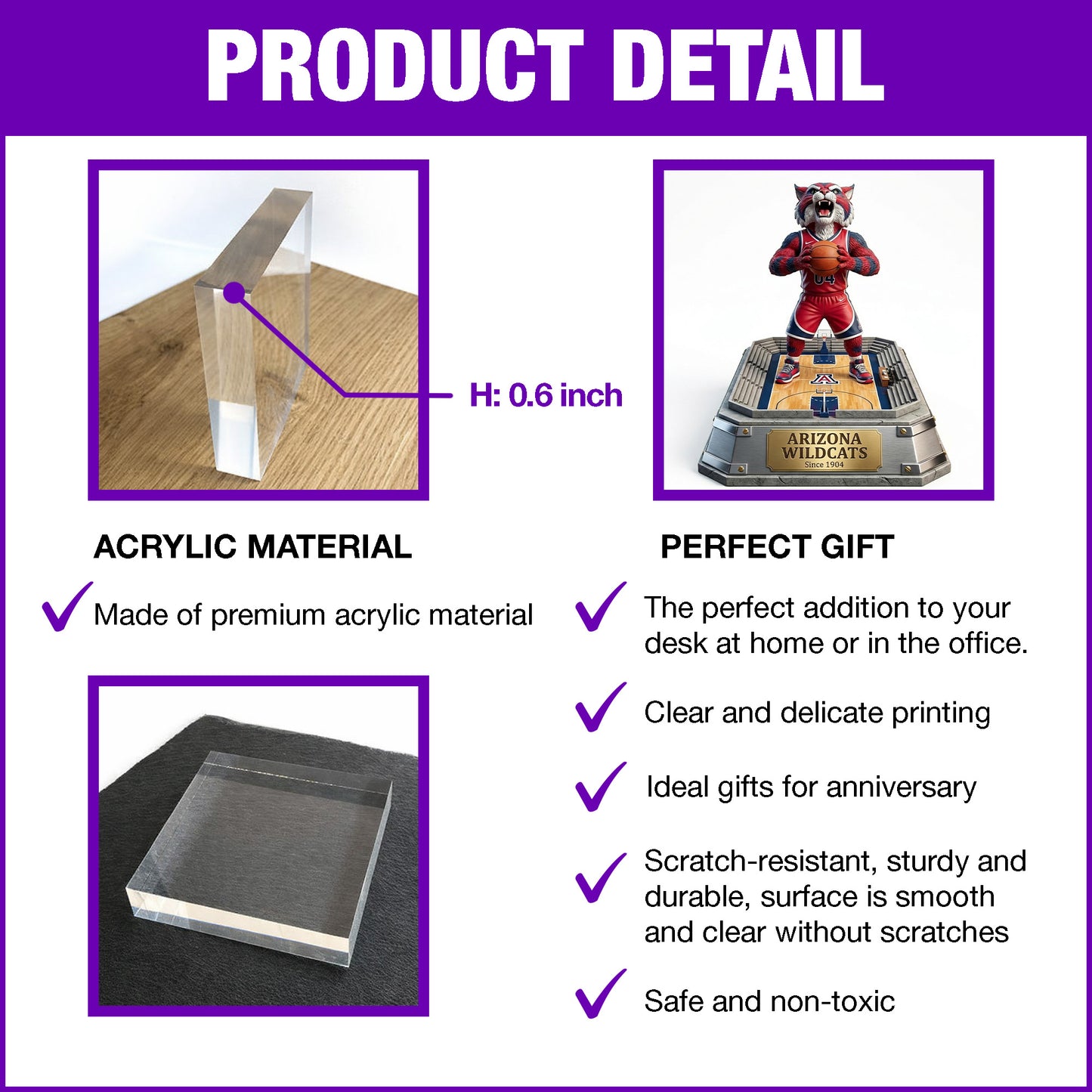 Desert Basketball Pride - Acrylic Plaque Classic Fan Gift