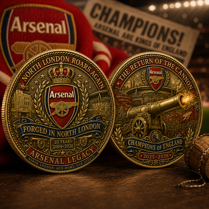 The Gunners Victory Medal Anniversary Coin - NORTH LONDON ROARS AGAIN