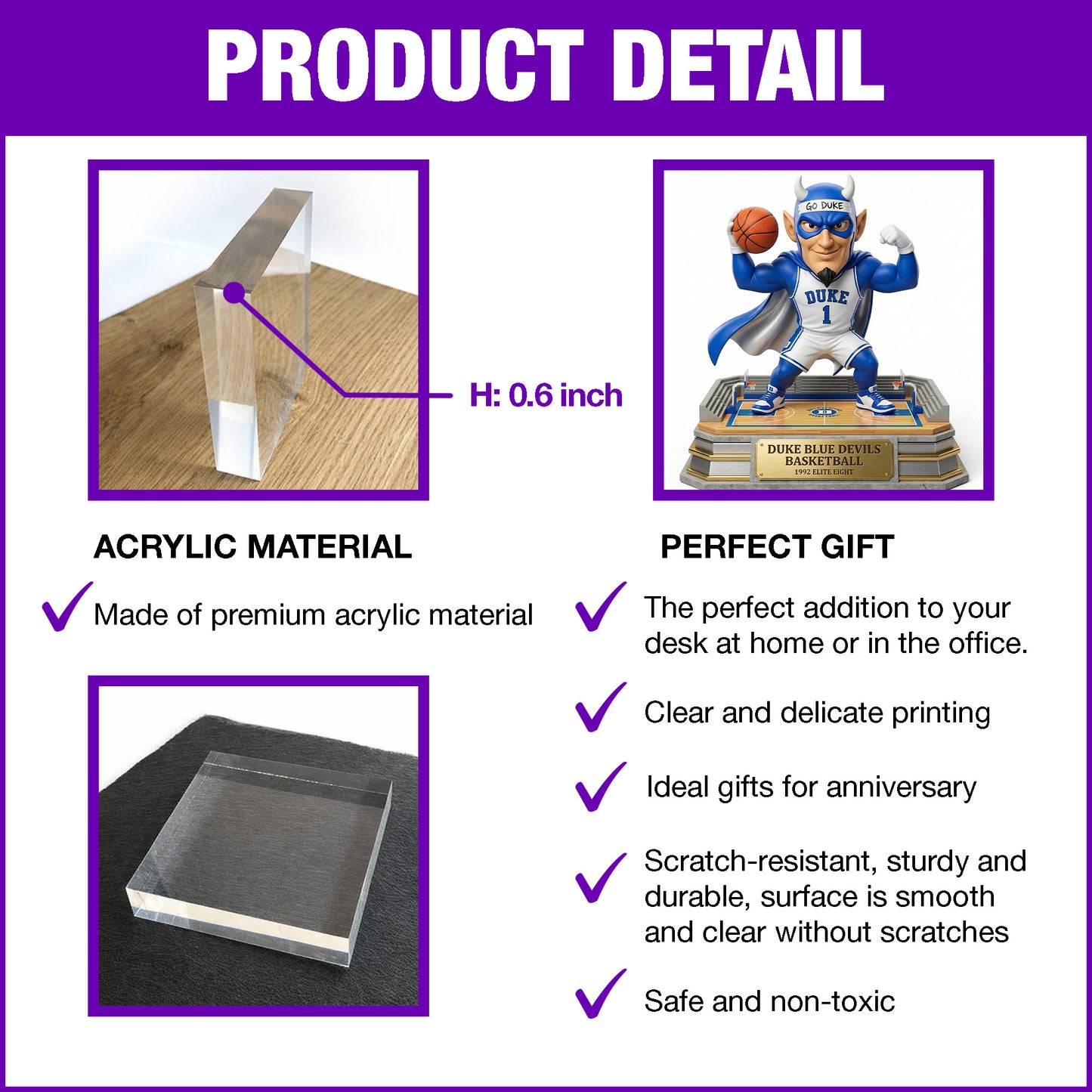 Blue Devils - Acrylic Plaque Classic Fan Gift - DUDE0401-03
