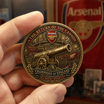 The Gunners Victory Medal Anniversary Coin - NORTH LONDON ROARS AGAIN