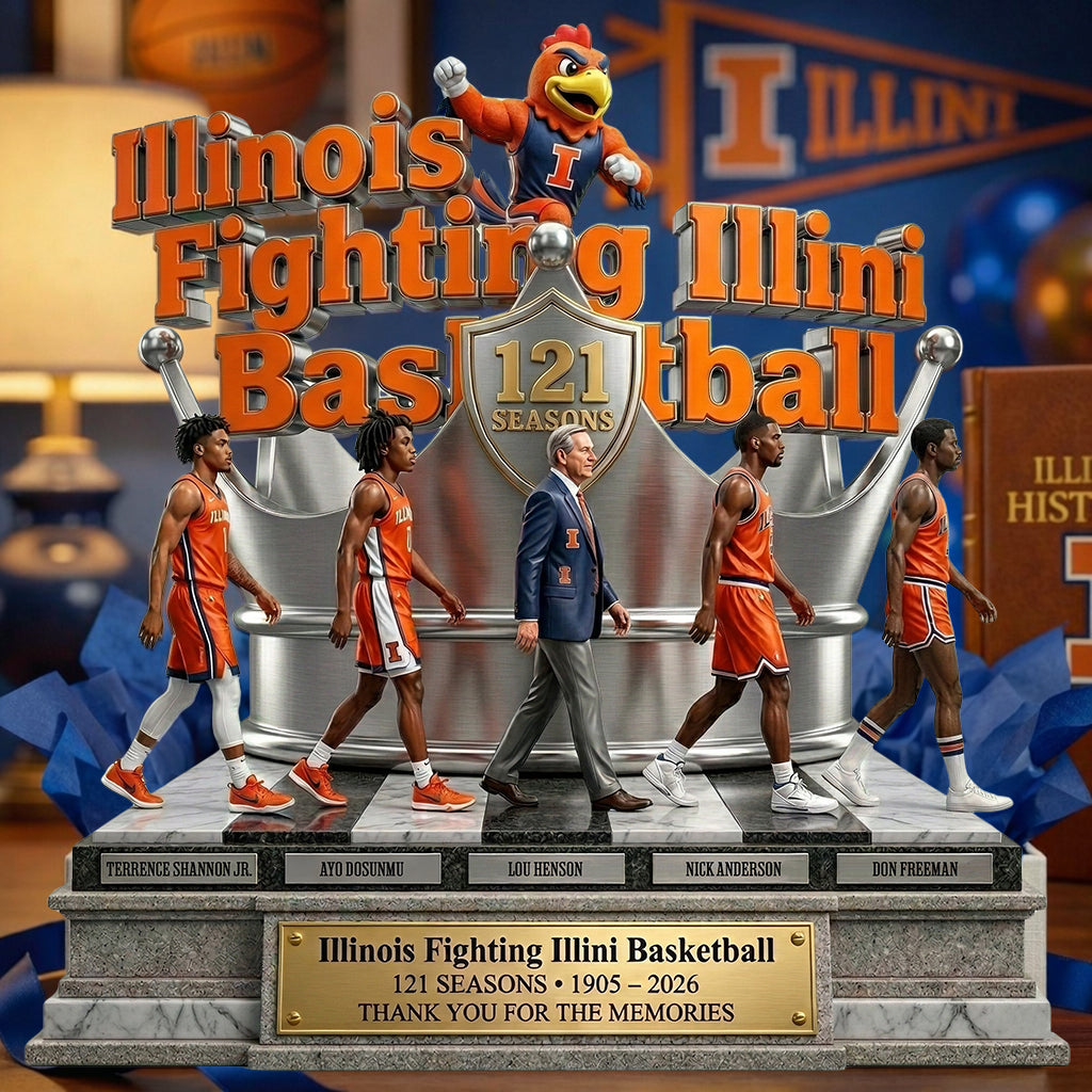 Illinois Basketball Team - Acrylic Plaque Classic Fan Gift