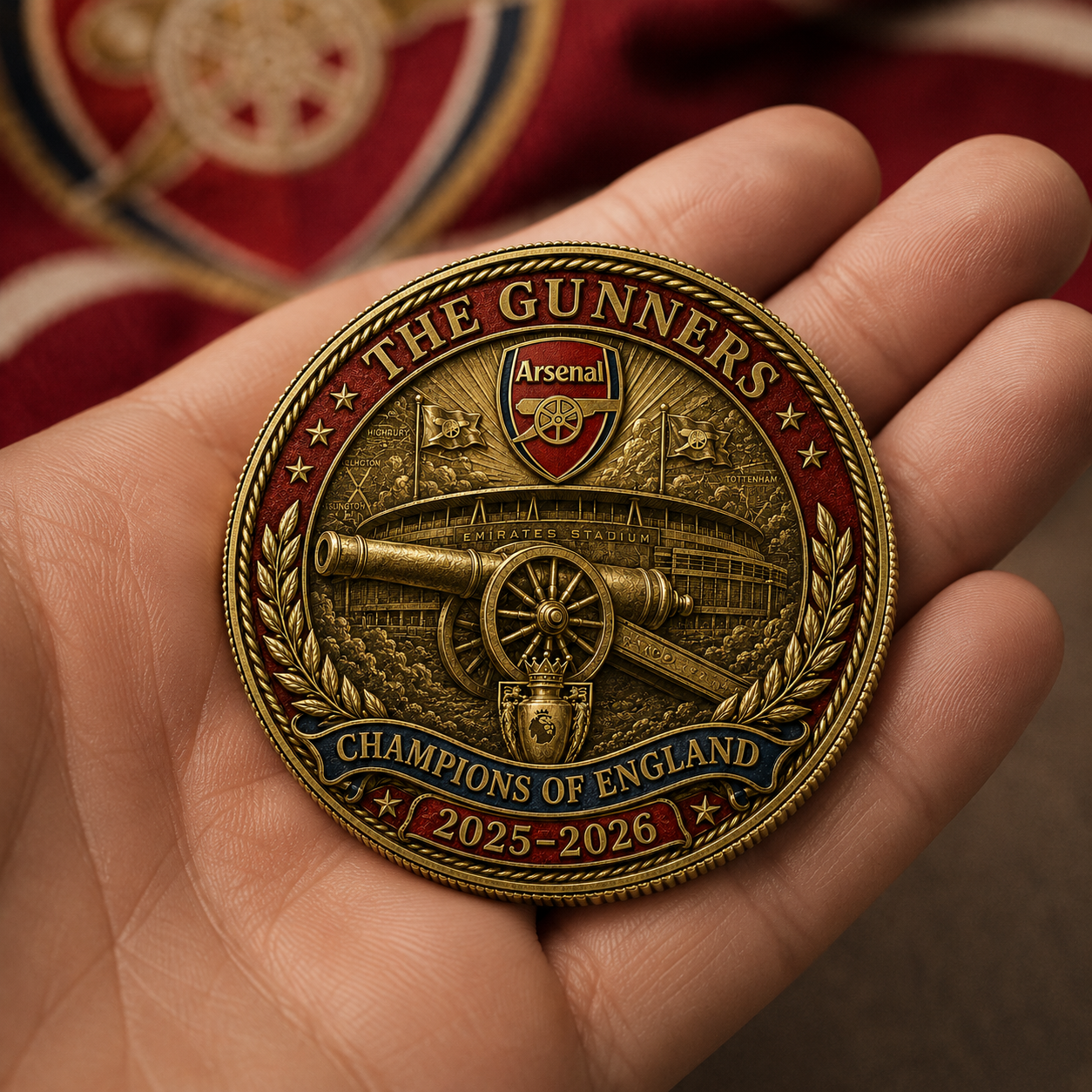 The Gunners Victory Medal Anniversary Coin - NORTH LONDON ROARS AGAIN