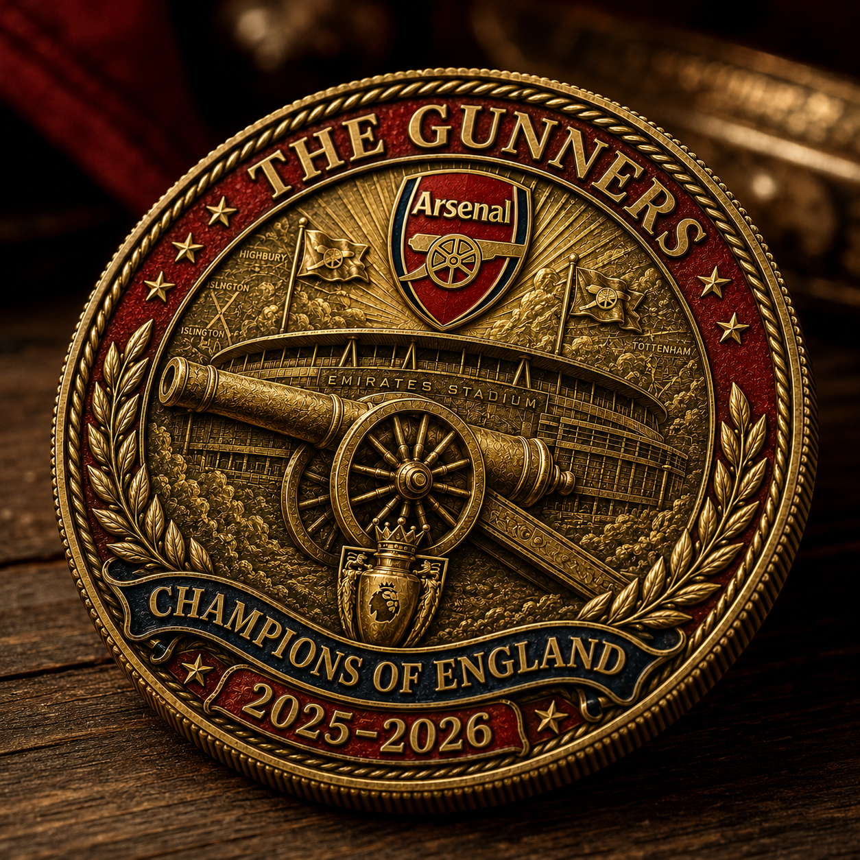 The Gunners Victory Medal Anniversary Coin - NORTH LONDON ROARS AGAIN