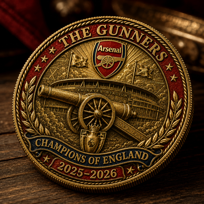 The Gunners Victory Medal Anniversary Coin - NORTH LONDON ROARS AGAIN