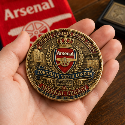 The Gunners Victory Medal Anniversary Coin - NORTH LONDON ROARS AGAIN