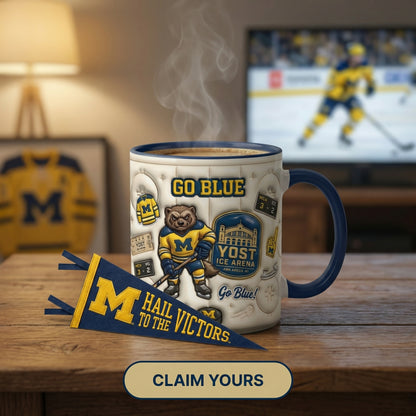 Go Blue Hockey Team - Accent Mug Gift For Fans - MIWO0401