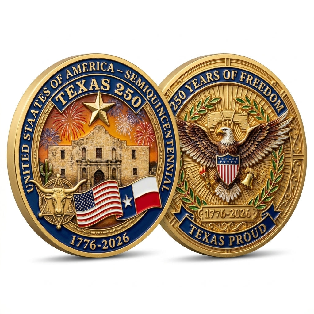 United States Anniversary Coin - Texas,1776-2026, Patriotic Gift