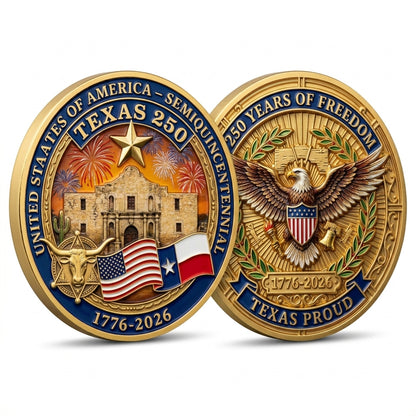 United States Anniversary Coin - Texas,1776-2026, Patriotic Gift
