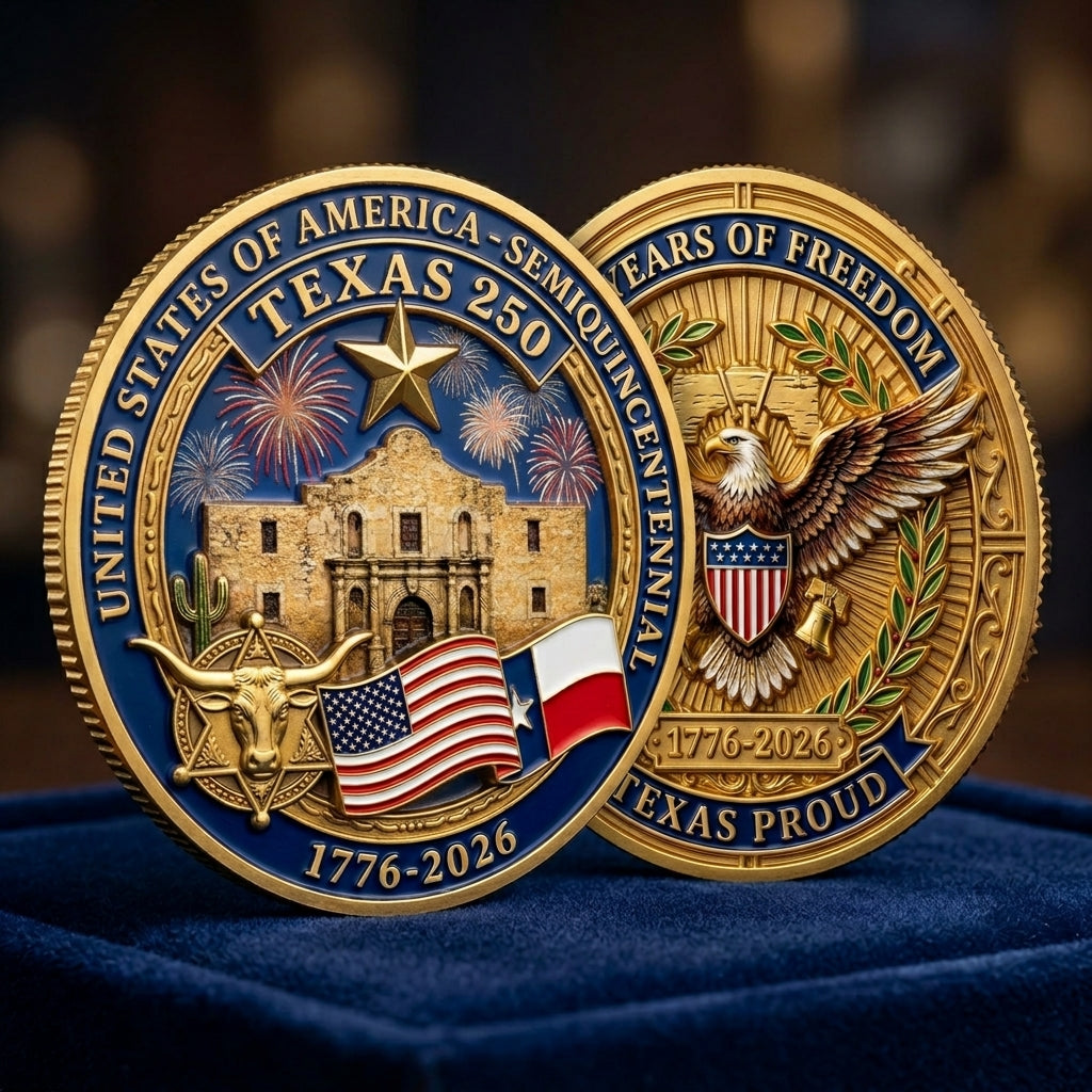 United States Anniversary Coin - Texas,1776-2026, Patriotic Gift