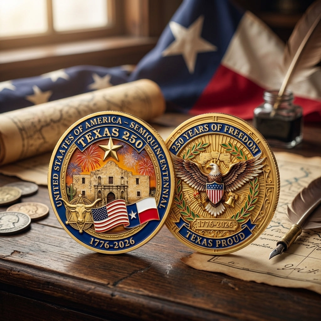 United States Anniversary Coin - Texas,1776-2026, Patriotic Gift