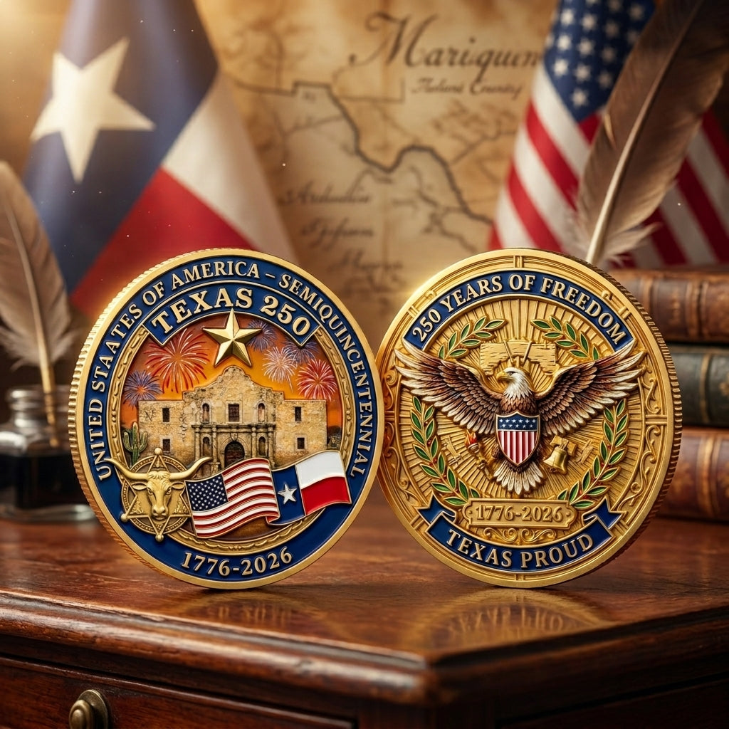 United States Anniversary Coin - Texas,1776-2026, Patriotic Gift