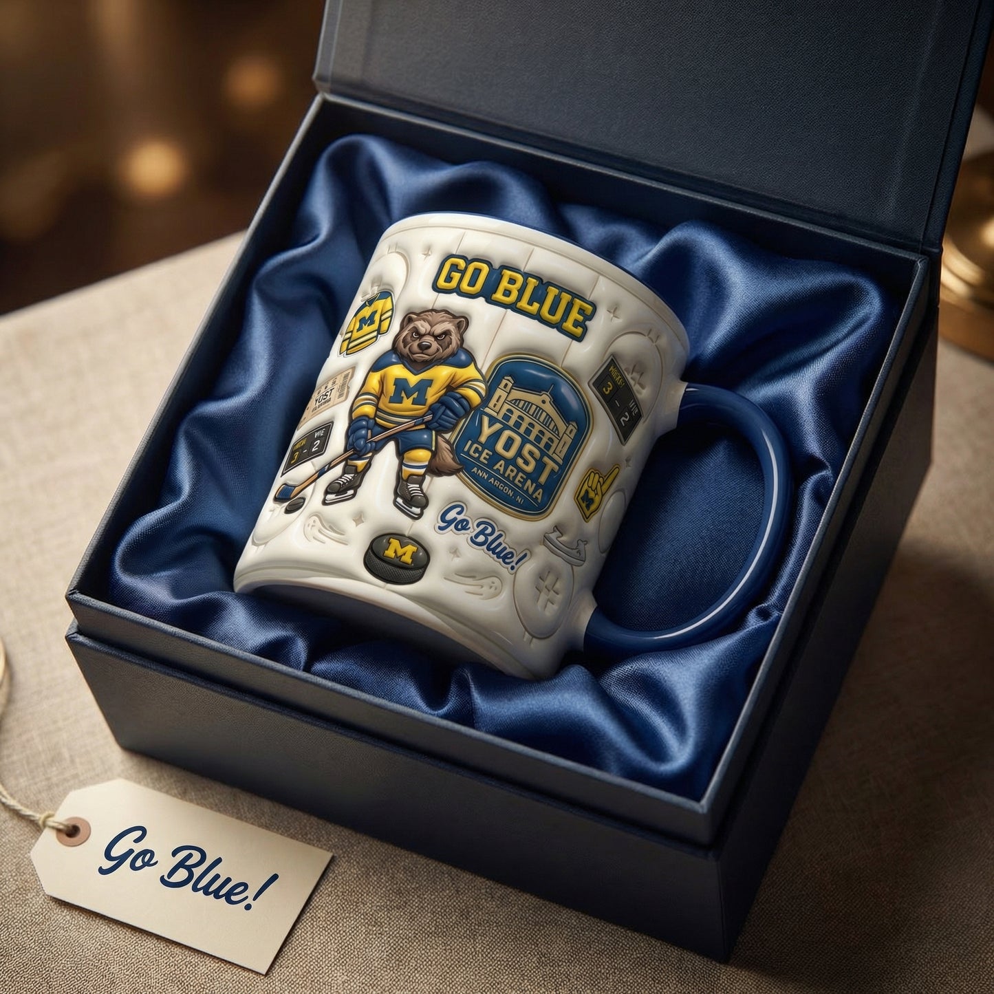 Go Blue Hockey Team - Accent Mug Gift For Fans - MIWO0401