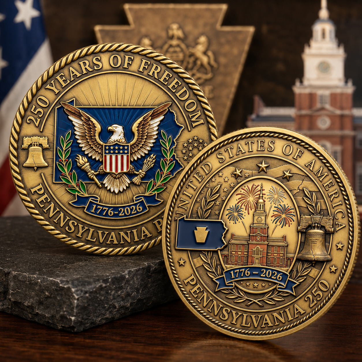 United States 250th Anniversary Coin-Pennsylvania