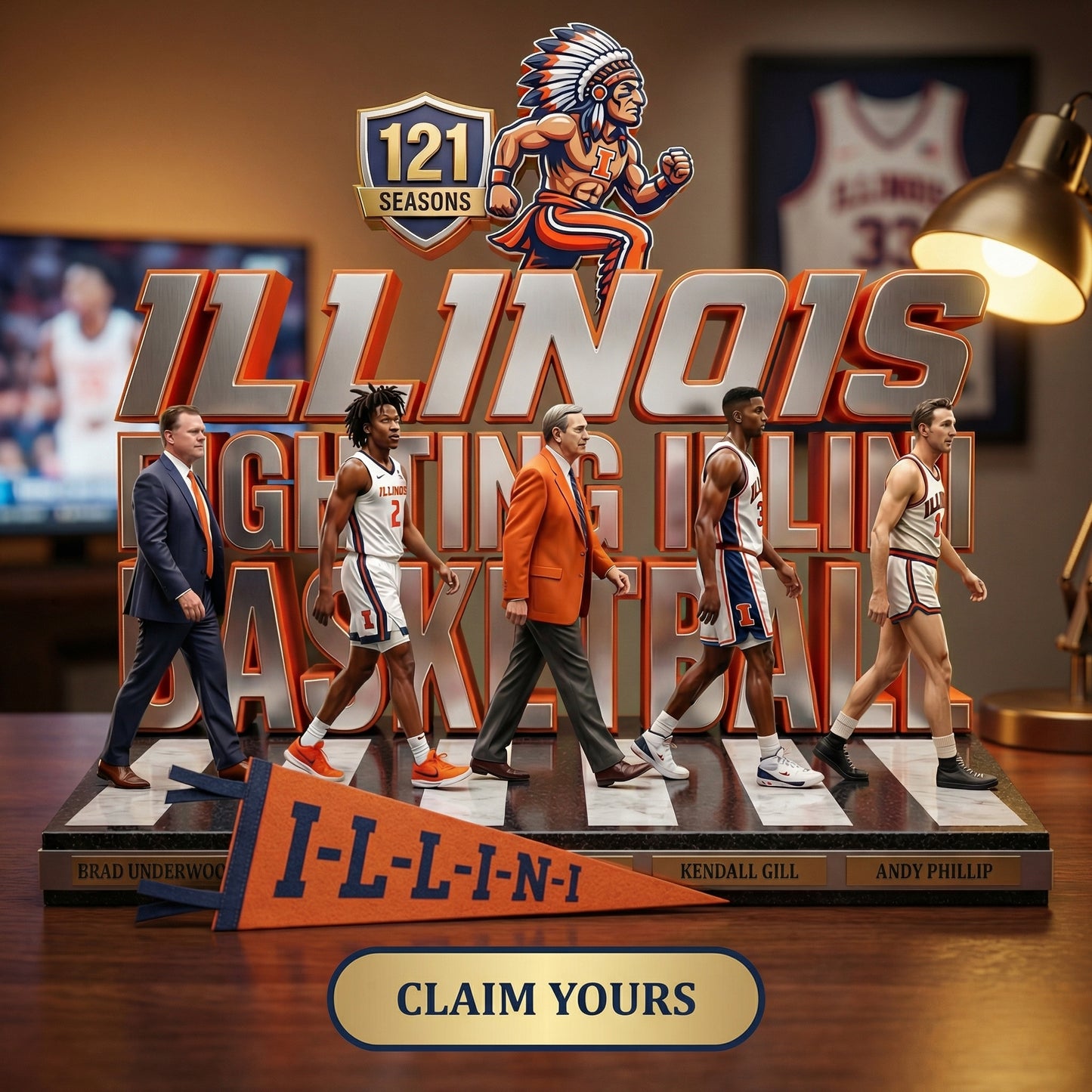 Illinois 121 Seasons - Acrylic Plaque Classic Fan Gift - ILFI0401-03