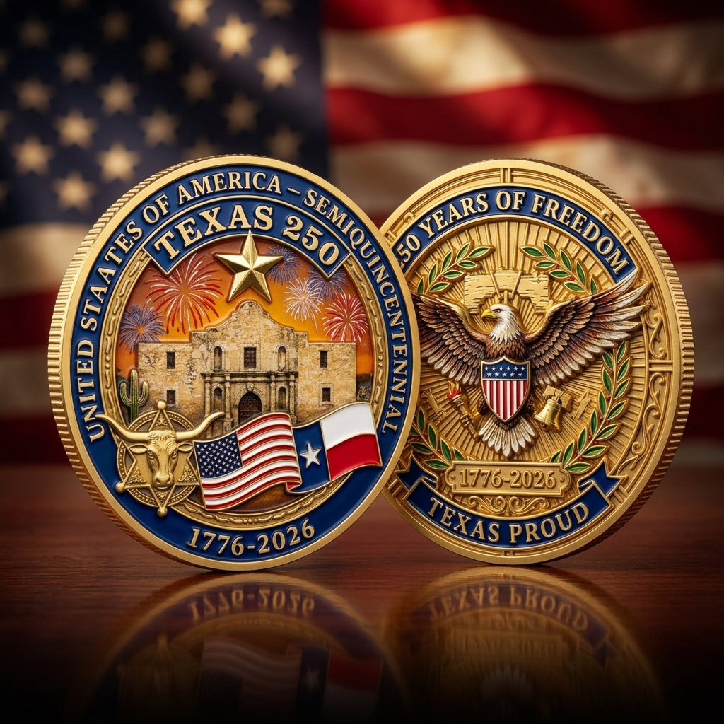United States Anniversary Coin - Texas,1776-2026, Patriotic Gift
