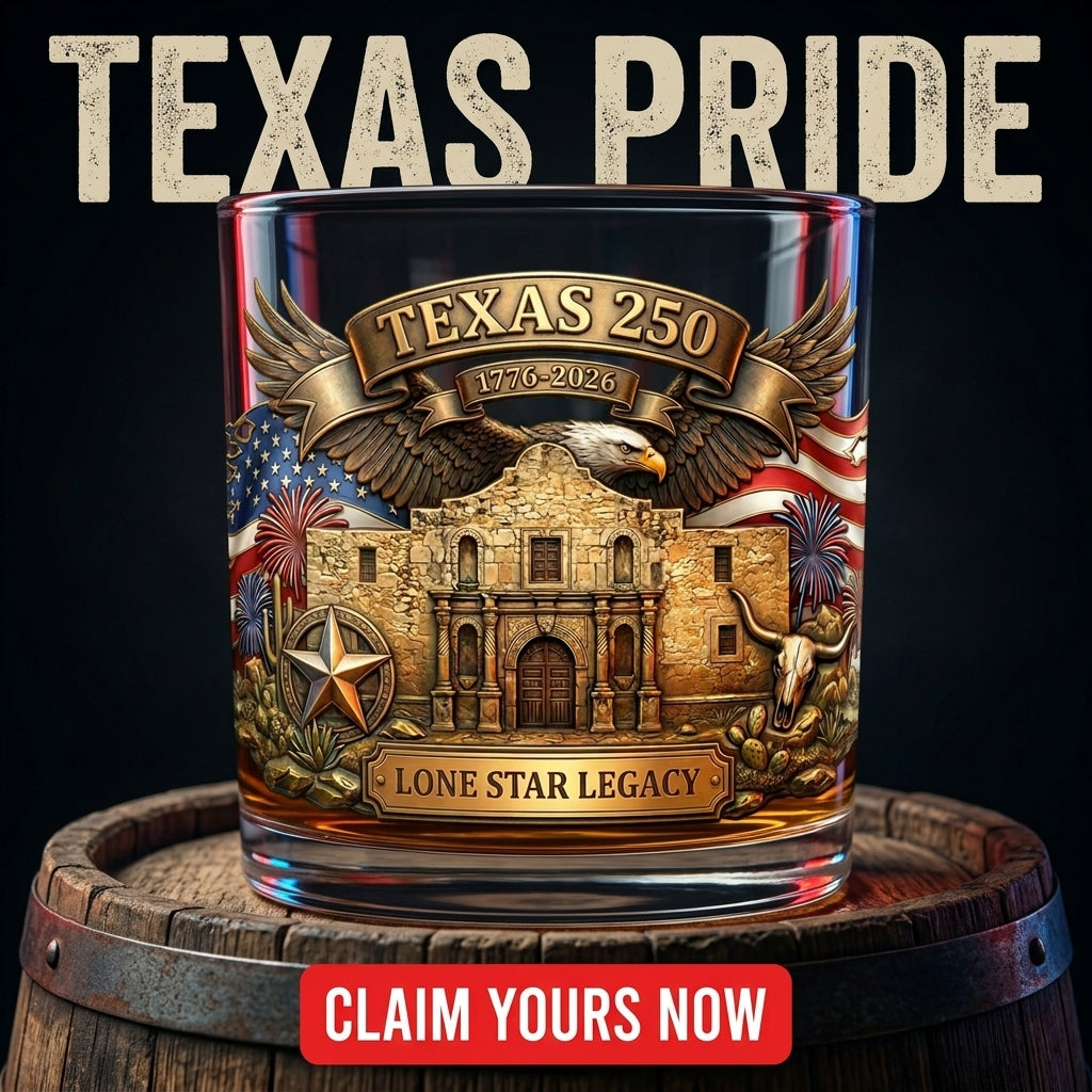 United States 250th Anniversary Whiskey Glass - Texans
