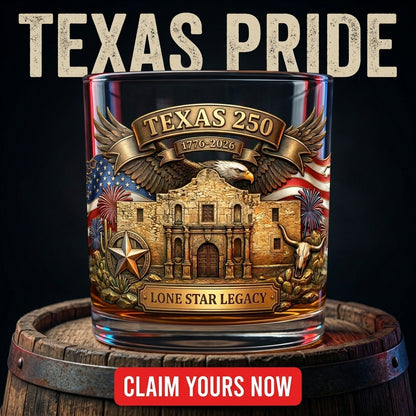United States 250th Anniversary Whiskey Glass - Texans