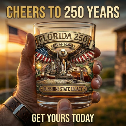 United States 250th Anniversary Whiskey Glass - Florida