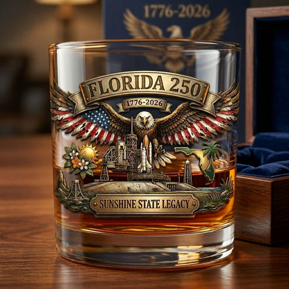 United States 250th Anniversary Whiskey Glass - Florida
