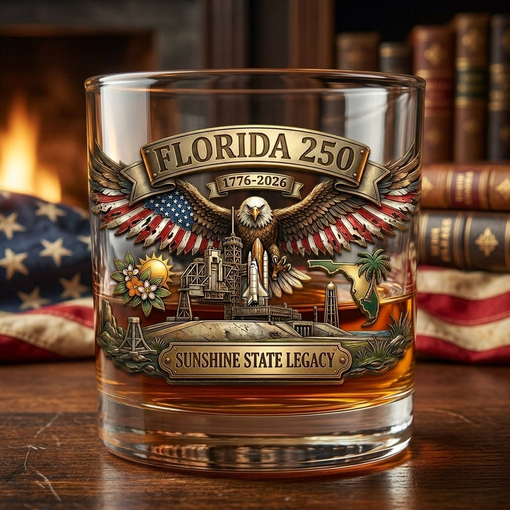United States 250th Anniversary Whiskey Glass - Florida