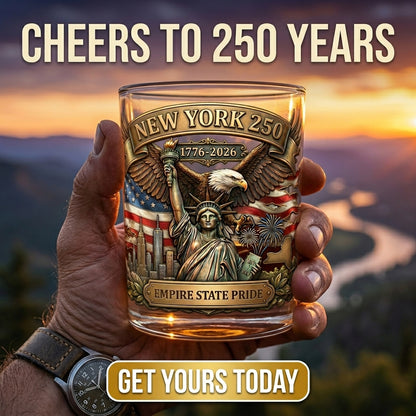 United States 250th Anniversary Whiskey Glass - New York
