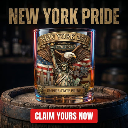 United States 250th Anniversary Whiskey Glass - New York