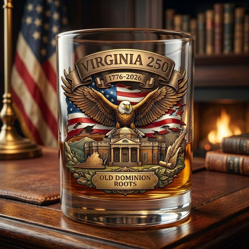 United States 250th Anniversary Whiskey Glass - Virginia