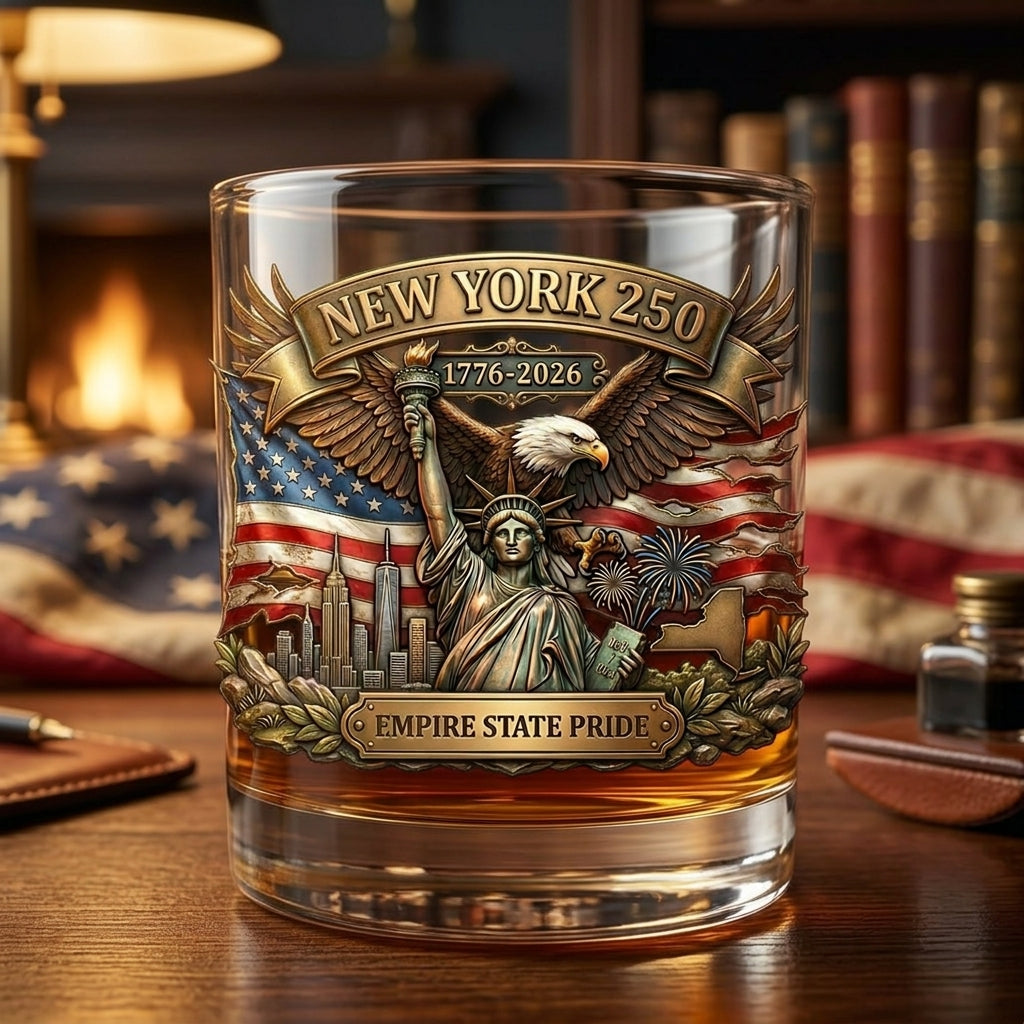United States 250th Anniversary Whiskey Glass - New York