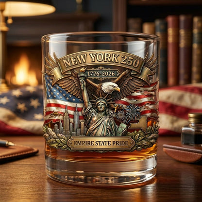 United States 250th Anniversary Whiskey Glass - New York