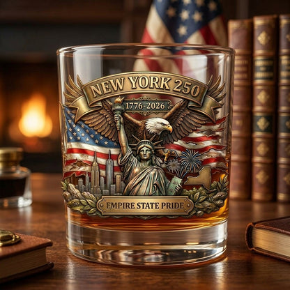United States 250th Anniversary Whiskey Glass - New York