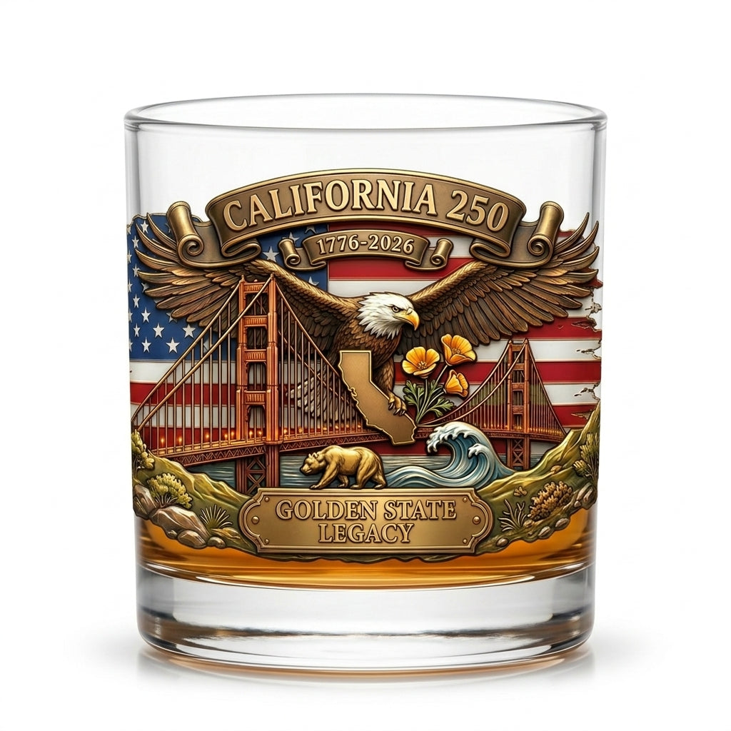 United States 250th Anniversary Whiskey Glass - California