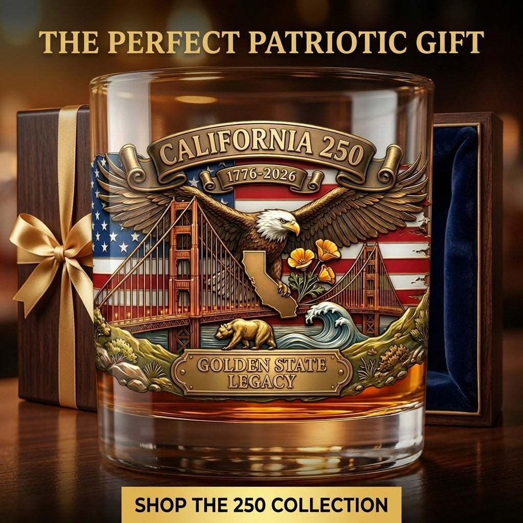 United States 250th Anniversary Whiskey Glass - California