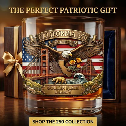United States 250th Anniversary Whiskey Glass - California