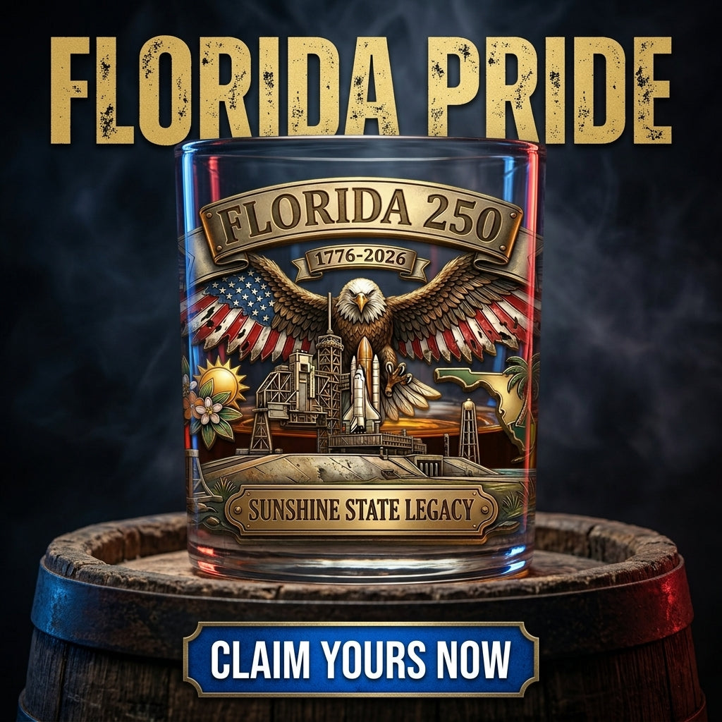 United States 250th Anniversary Whiskey Glass - Florida