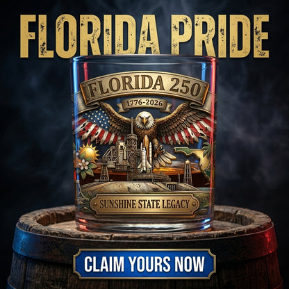 United States 250th Anniversary Whiskey Glass - Florida