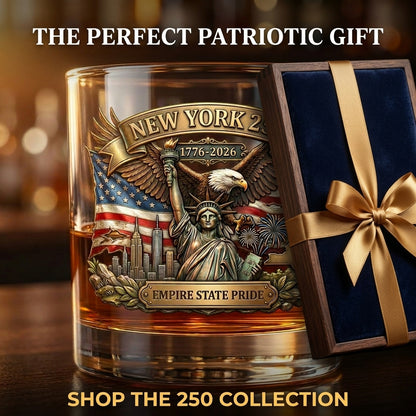 United States 250th Anniversary Whiskey Glass - New York