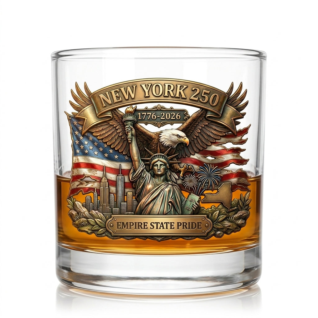 United States 250th Anniversary Whiskey Glass - New York