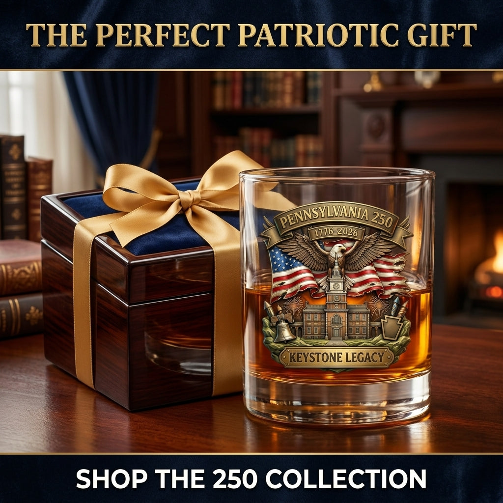 United States 250th Anniversary Whiskey Glass - Pennsylvania