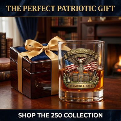 United States 250th Anniversary Whiskey Glass - Pennsylvania