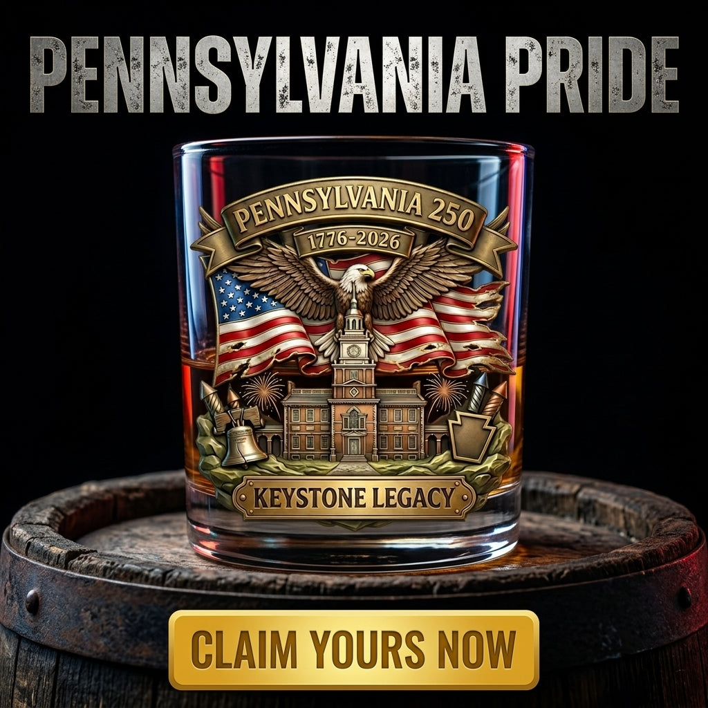 United States 250th Anniversary Whiskey Glass - Pennsylvania