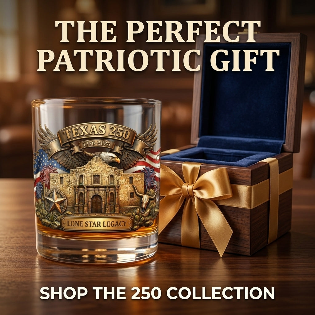 United States 250th Anniversary Whiskey Glass - Texans