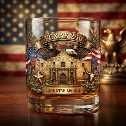 United States 250th Anniversary Whiskey Glass - Texans