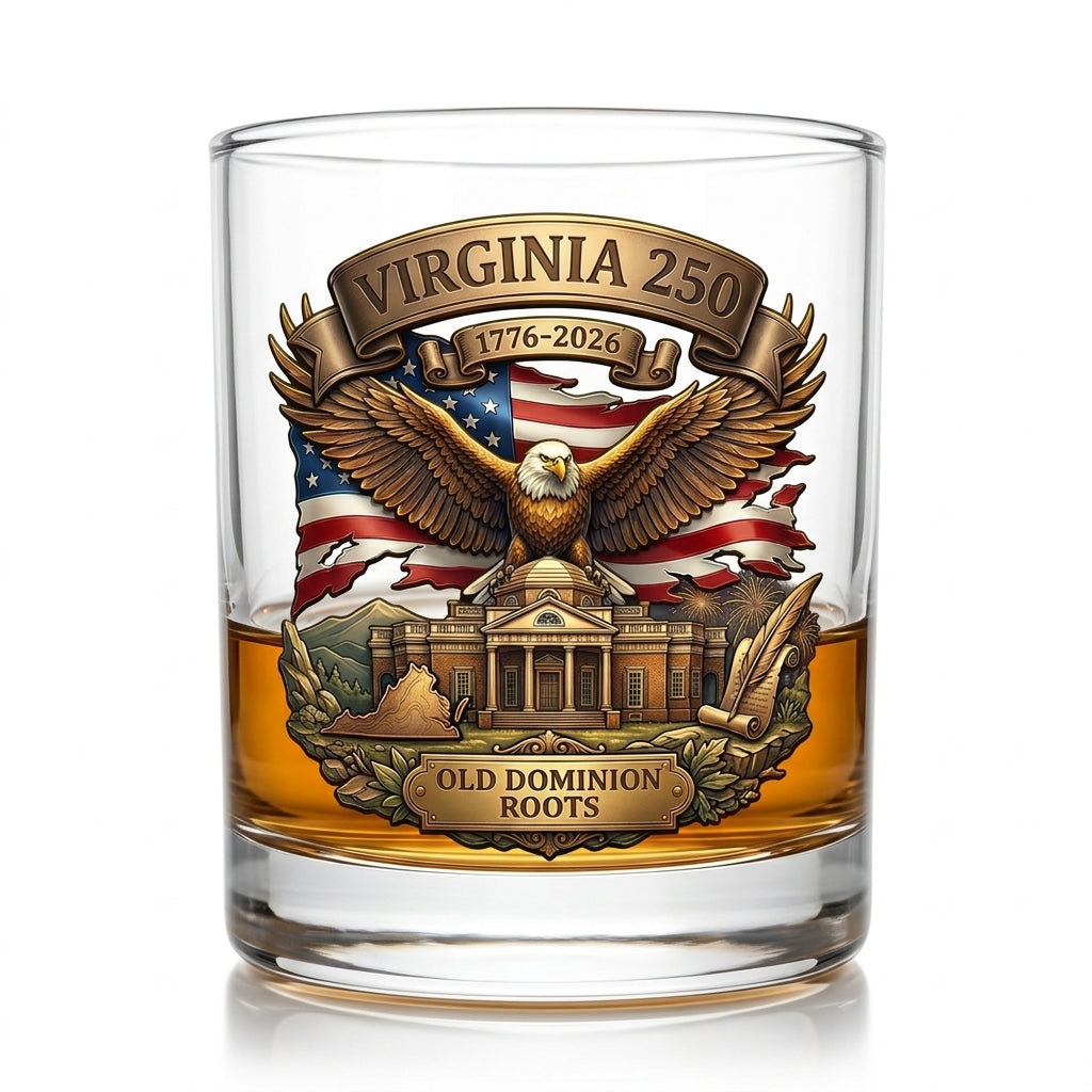 United States 250th Anniversary Whiskey Glass - Virginia