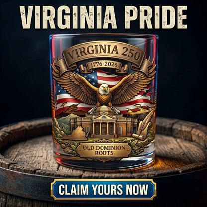United States 250th Anniversary Whiskey Glass - Virginia