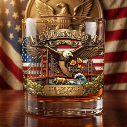 United States 250th Anniversary Whiskey Glass - California